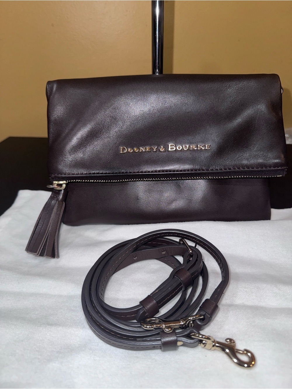 Dooney & Bourke Florentine Leather Foldover Zip Crossbody